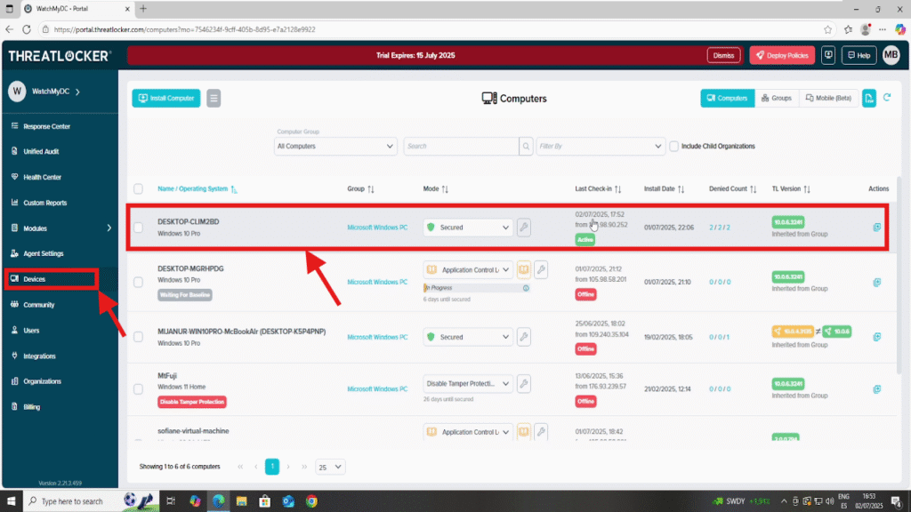 configure the duration of learning mode