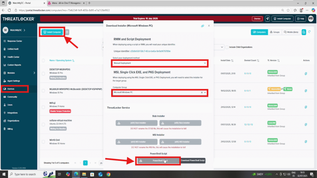 0201 Deploy ThreatLocker using an RMM tool