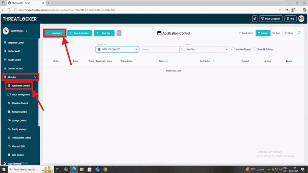0201 isolate an application from the network in ThreatLocker
