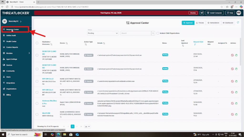 approve a blocked application in ThreatLocker