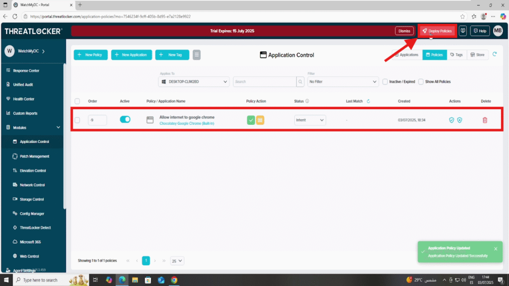 Allow Network Access for an Application in ThreatLocker