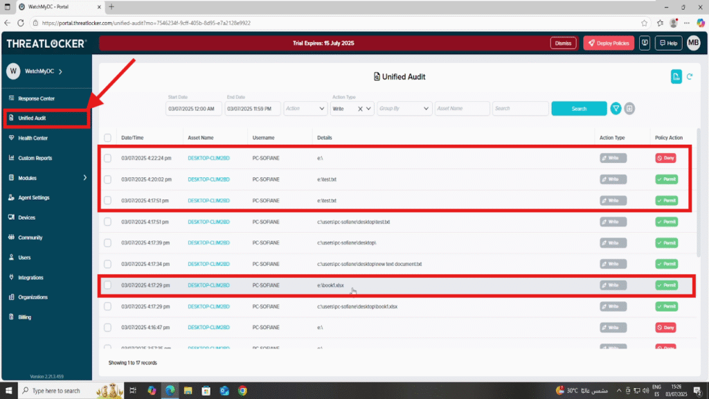 Monitor File Copy Activity in ThreatLocker