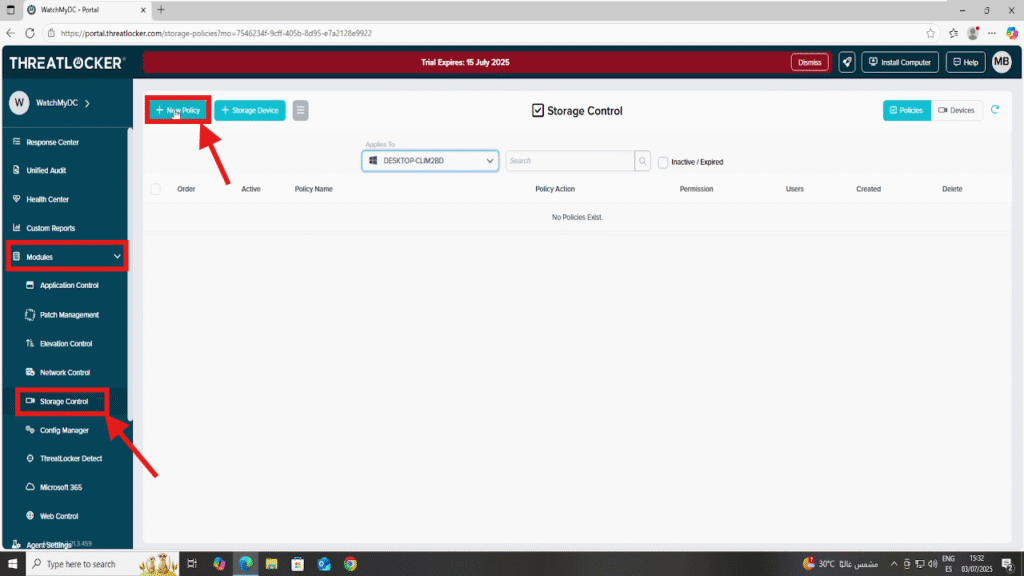 restrict read/write access to external drives in ThreatLocker