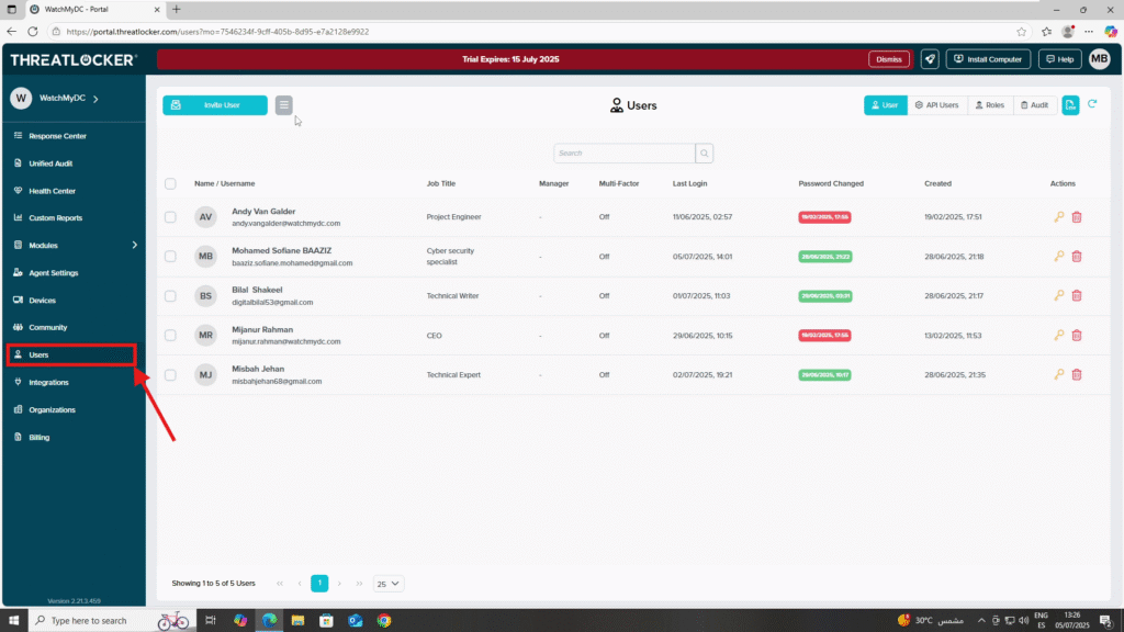 add a new user in ThreatLocker