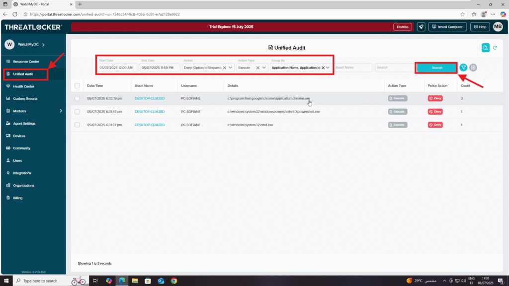 0102 view blocked application attempts in threatlocker