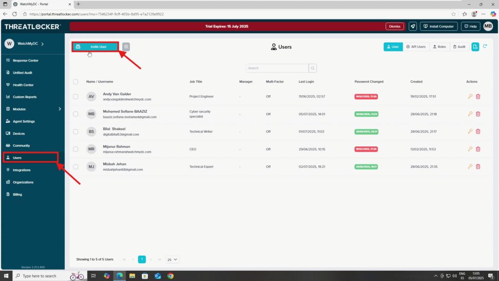 0201 invite a user via email in threatLocker