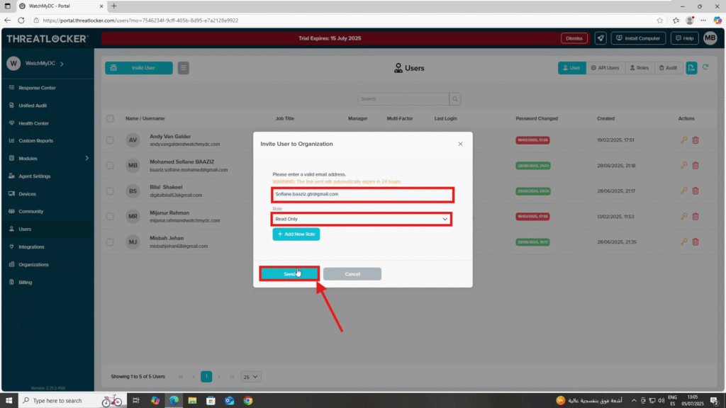0202 invite a user via email in threatLocker