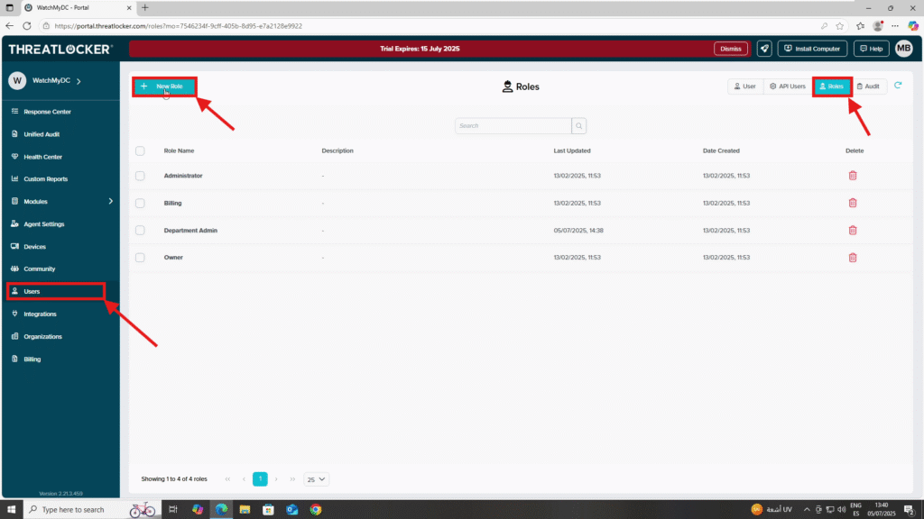 create User Role in ThreatLocker