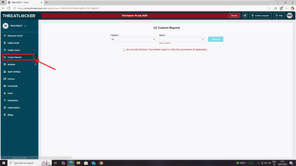 0301 generate usage reports in ThreatLocker