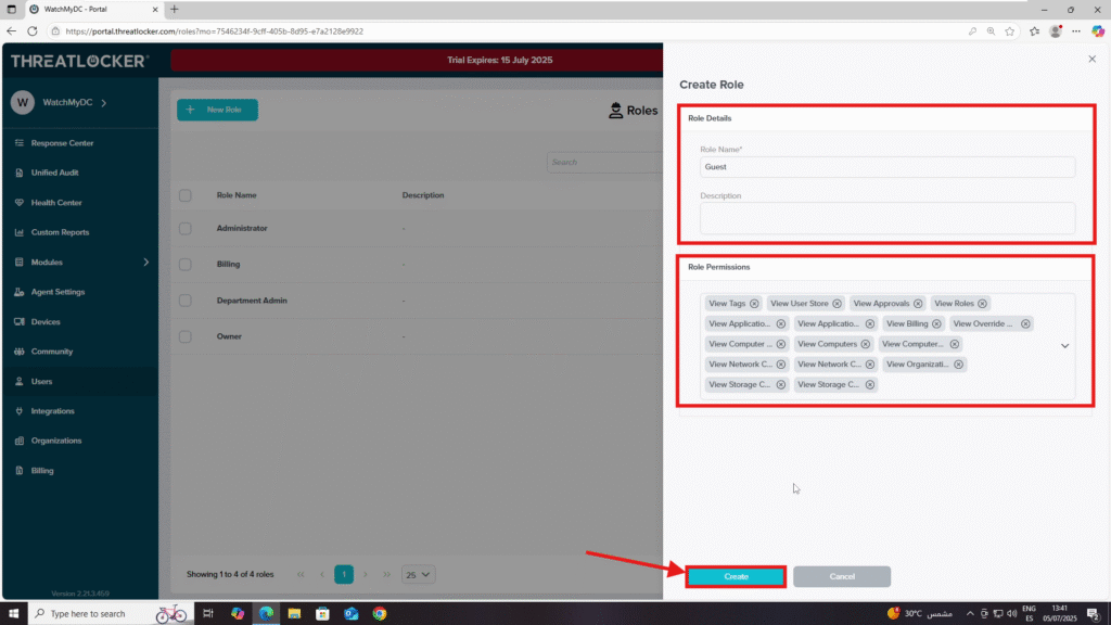 create User Role in ThreatLocker