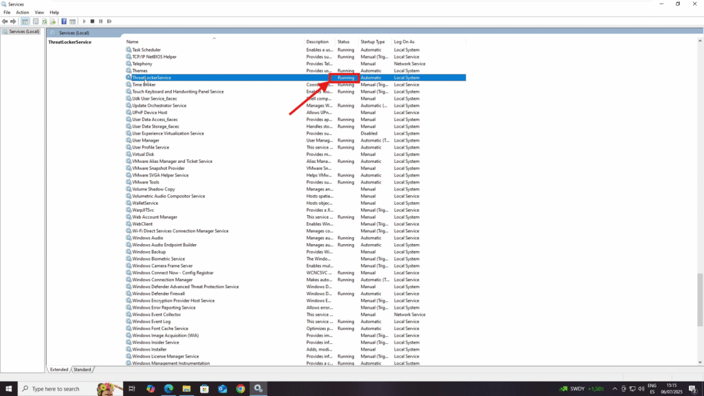 0302 verify service status in ThreatLocker