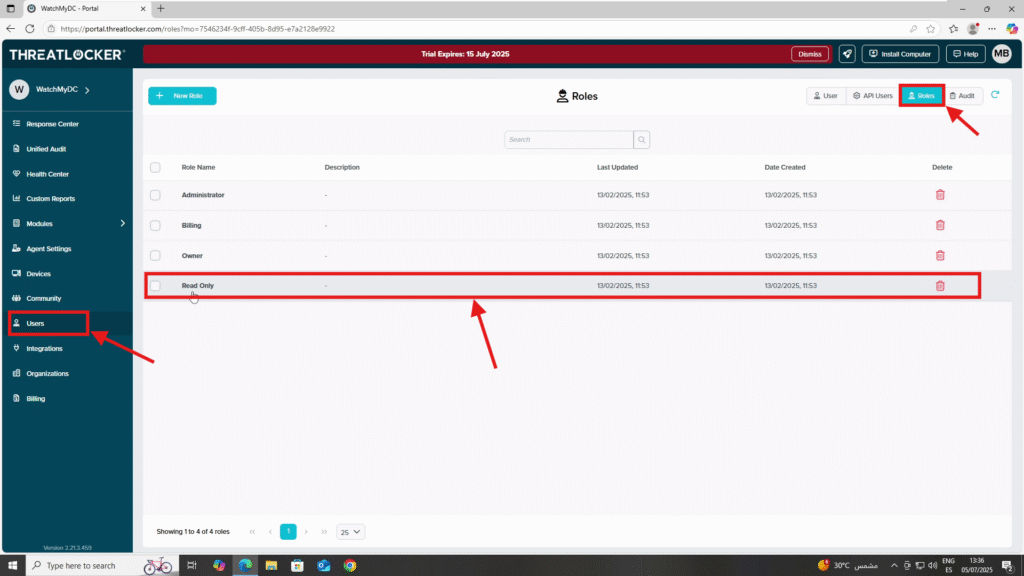 0401 assign permissions to a user role in ThreatLocker