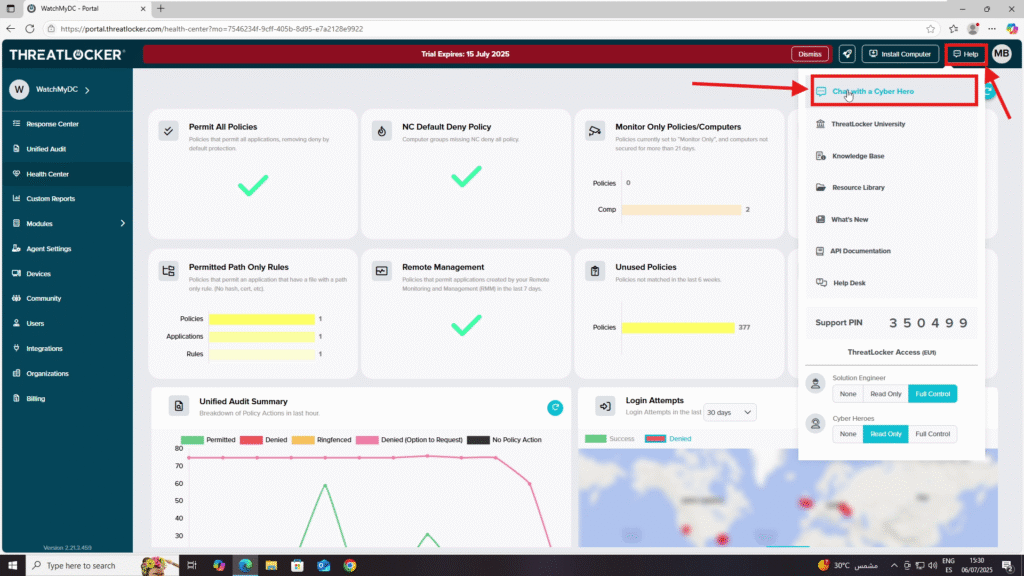 0401 escalate a technical issue to ThreatLocker