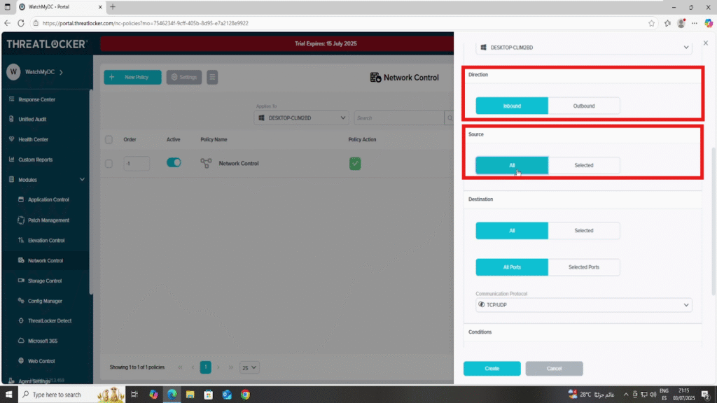 Prevent Lateral Movement via Network Control in ThreatLocker
