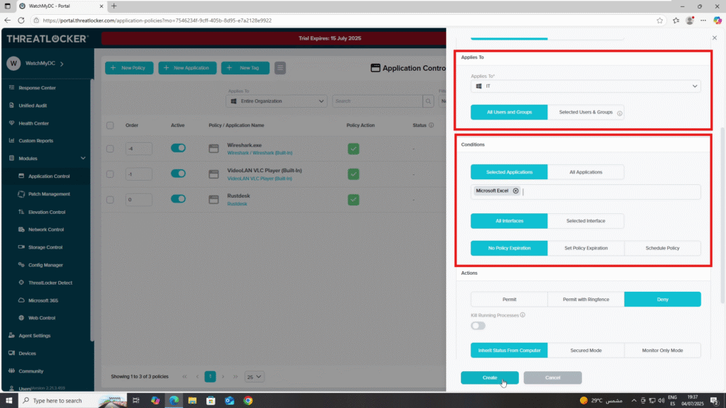 0504 assign policies by department