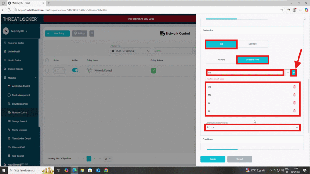 Prevent Lateral Movement via Network Control in ThreatLocker