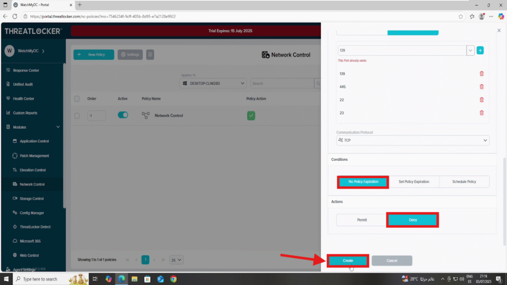 Prevent Lateral Movement via Network Control in ThreatLocker
