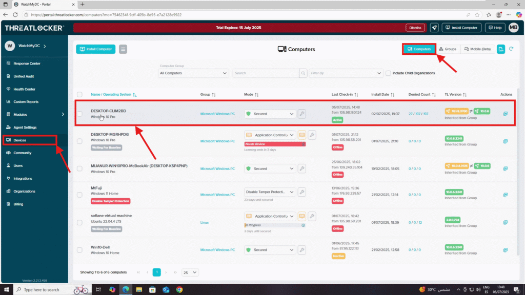 rename devices in ThreatLocker