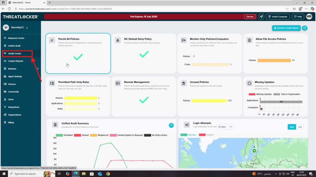use the ThreatLocker dashboard
