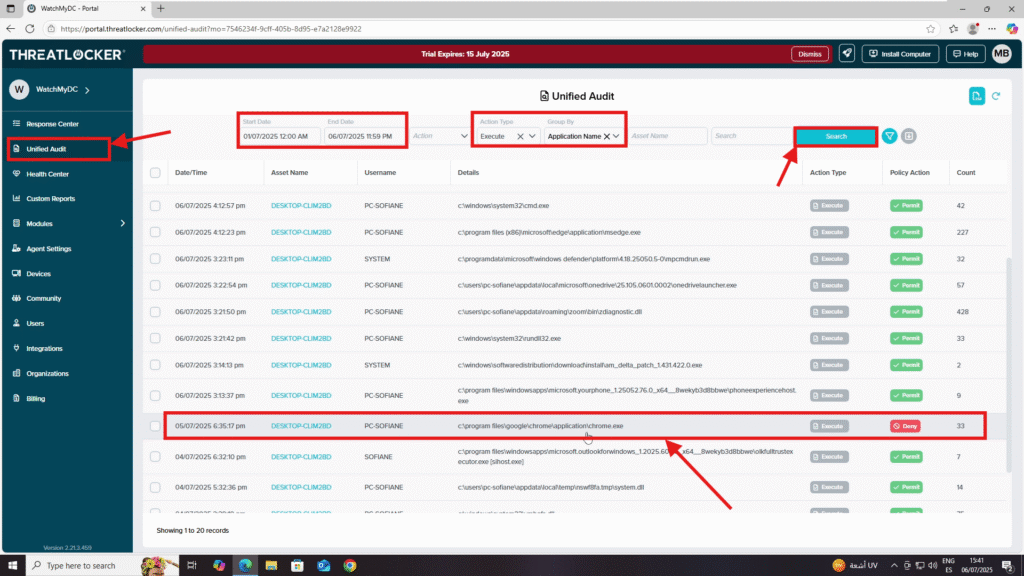 0601 check application hashes in ThreatLocker