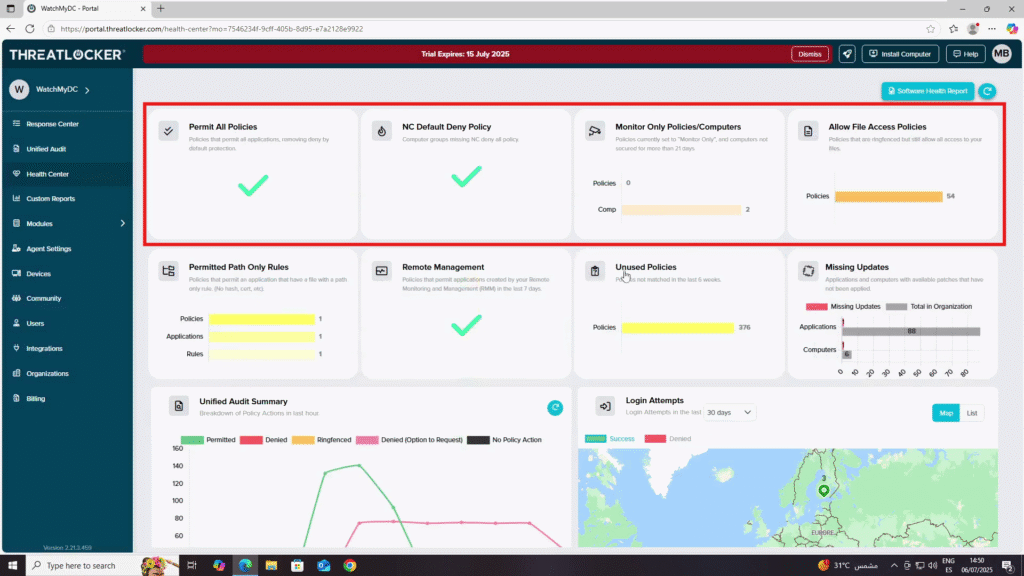 use the ThreatLocker dashboard