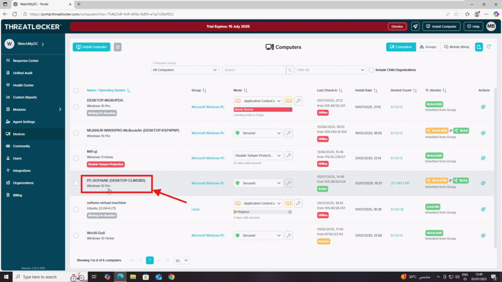 rename devices in ThreatLocker