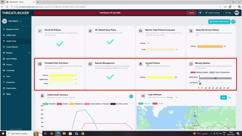use the ThreatLocker dashboard