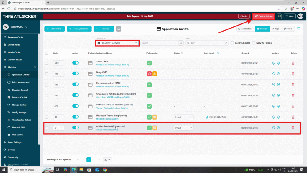Clone an Existing Policy in ThreatLocker