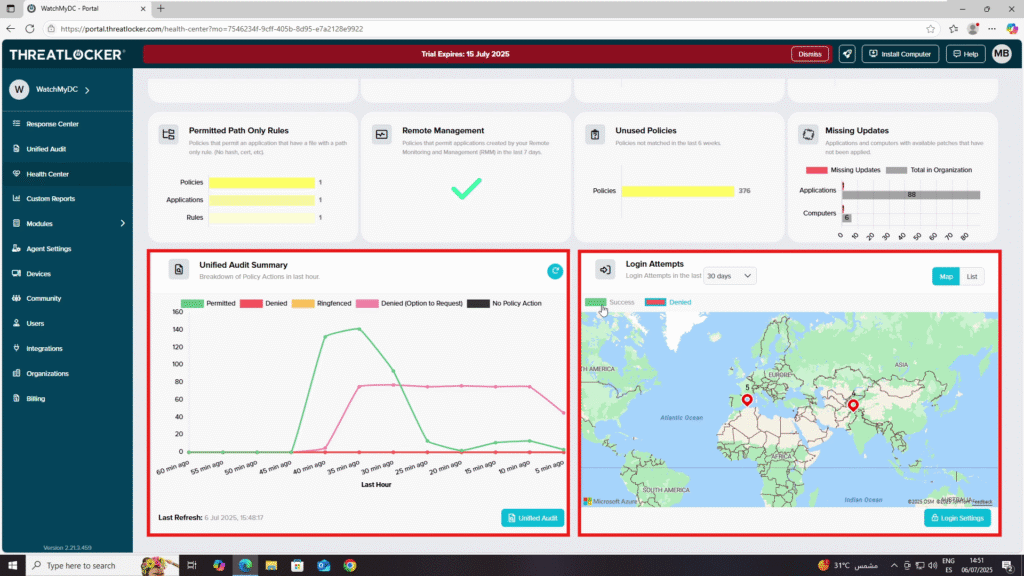 use the ThreatLocker dashboard