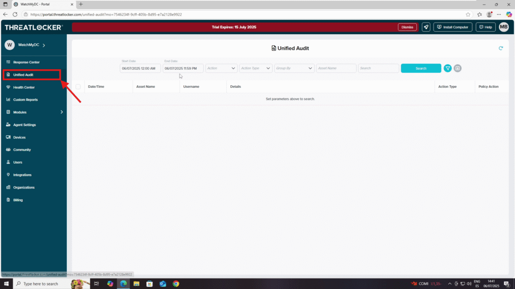 filter logs by user or application