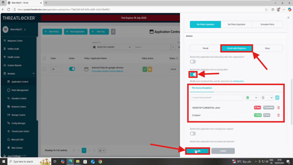 0704 Block Applications from Accessing File Shares in ThreatLocker