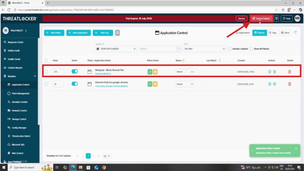 0705 Block Applications from Accessing File Shares in ThreatLocker