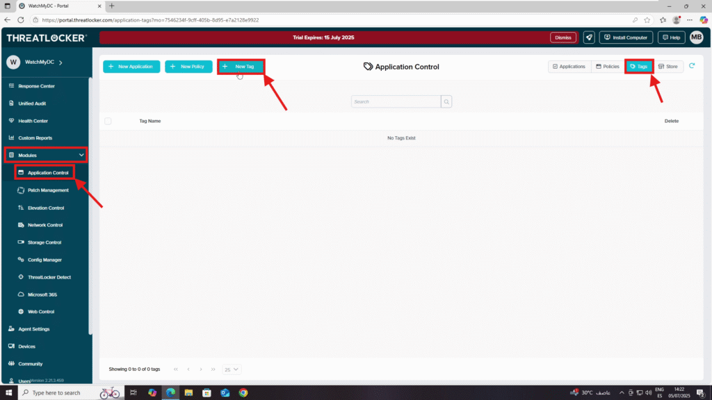 tag a policy and use it in a rule in threatlocker