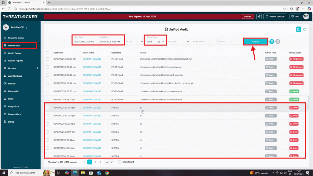 0902 monitor USB device usage in threatlocker