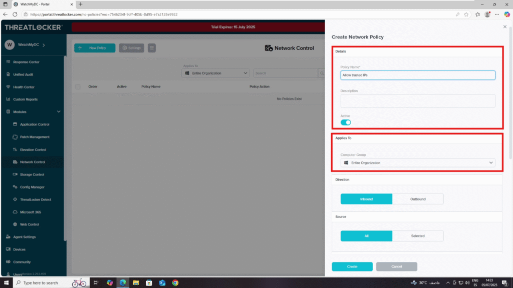 tag a policy and use it in a rule in threatlocker