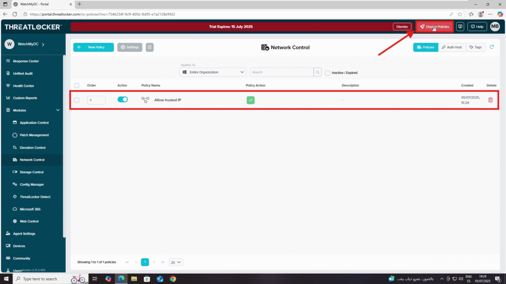 tag a policy and use it in a rule in threatlocker